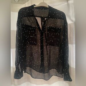 All Saints Amari Star Tunic Shirt Size L